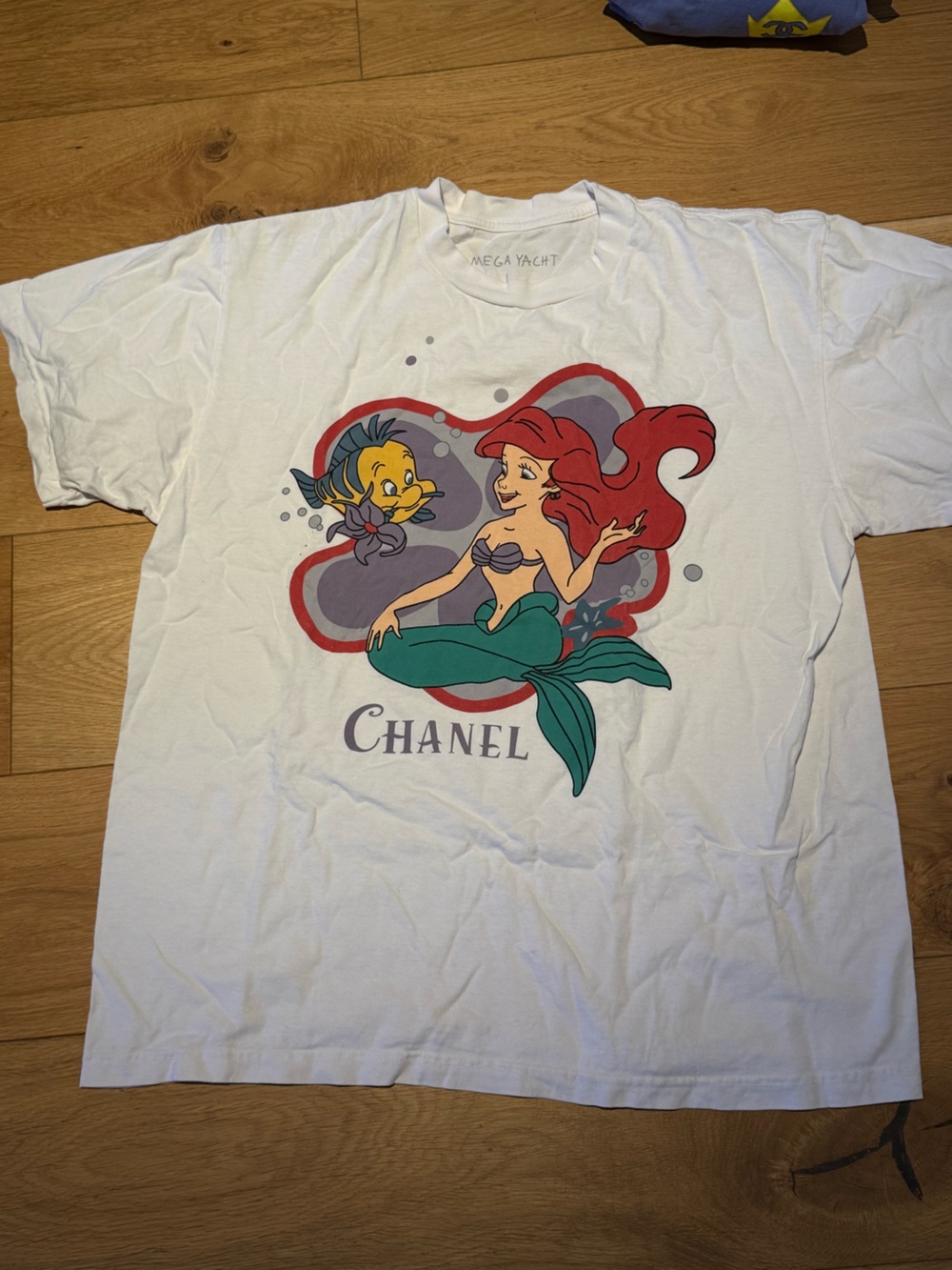 Mega Yacht Little Mermaid Chanel t-shirt. Large tee
